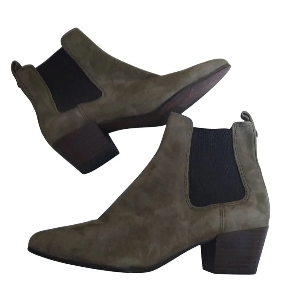 SAM EDELMAN REESA SUEDE ANKLE BOOTS BOOTIES POINTED TOE SIZE 6.5